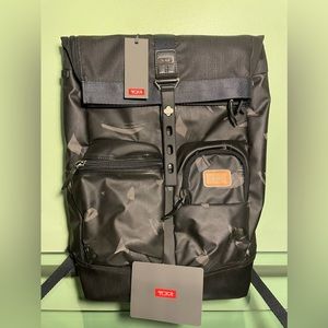 TUMI (NEW WITH TAGS) ALPHA Bravo London Camo-Print Roll-top Back pack